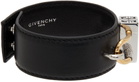 Givenchy Black Leather Lock Bracelet