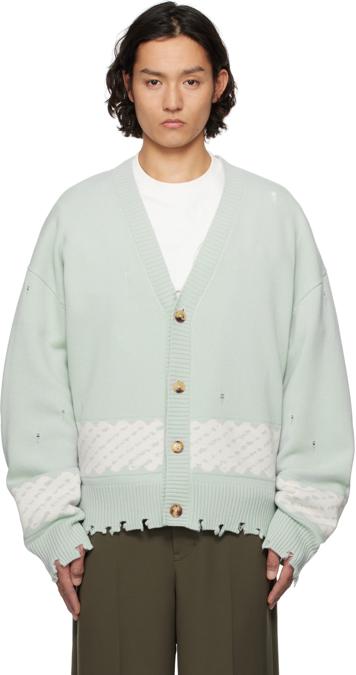 Feng Chen Wang Gray Gradient Cardigan Feng Chen Wang Feng Chen Wang Gray Gradient Cardigan Feng Chen Wang