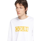 Hugo White Jersey Logo Sweatshirt