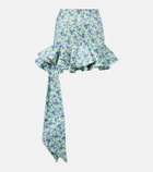 Rabanne Ruffled floral jersey miniskirt