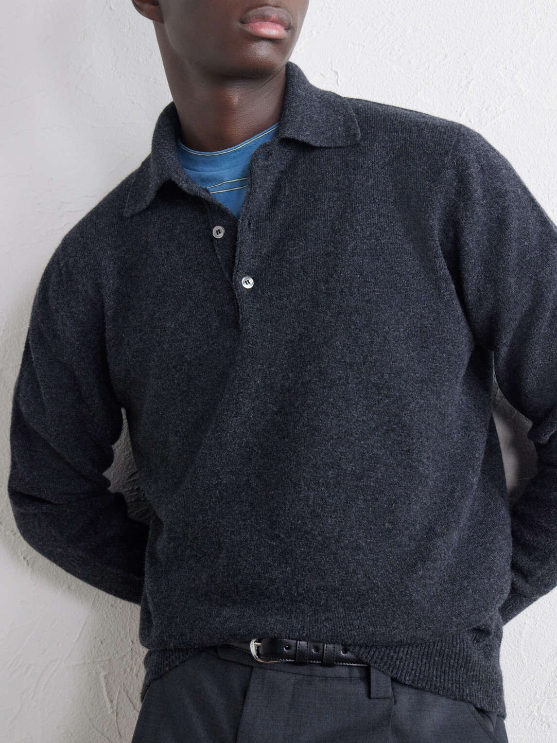 William Lockie - Wool Polo Sweater - Gray