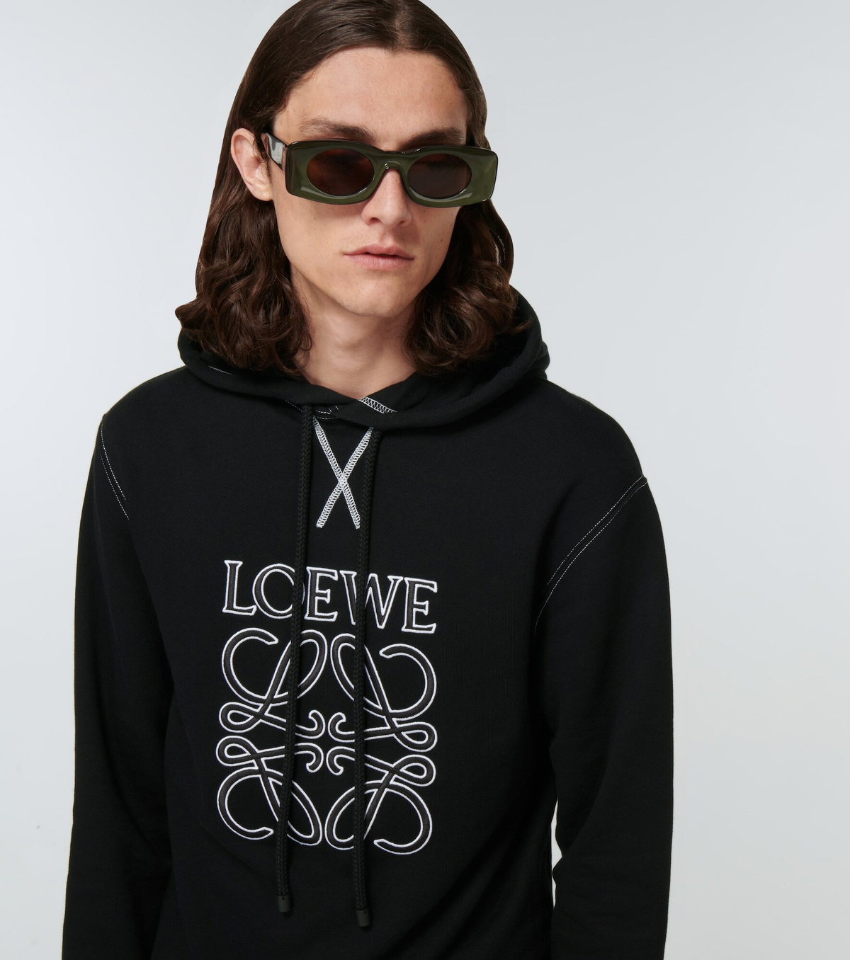 Loewe - Anagram embroidered cotton hoodie Loewe