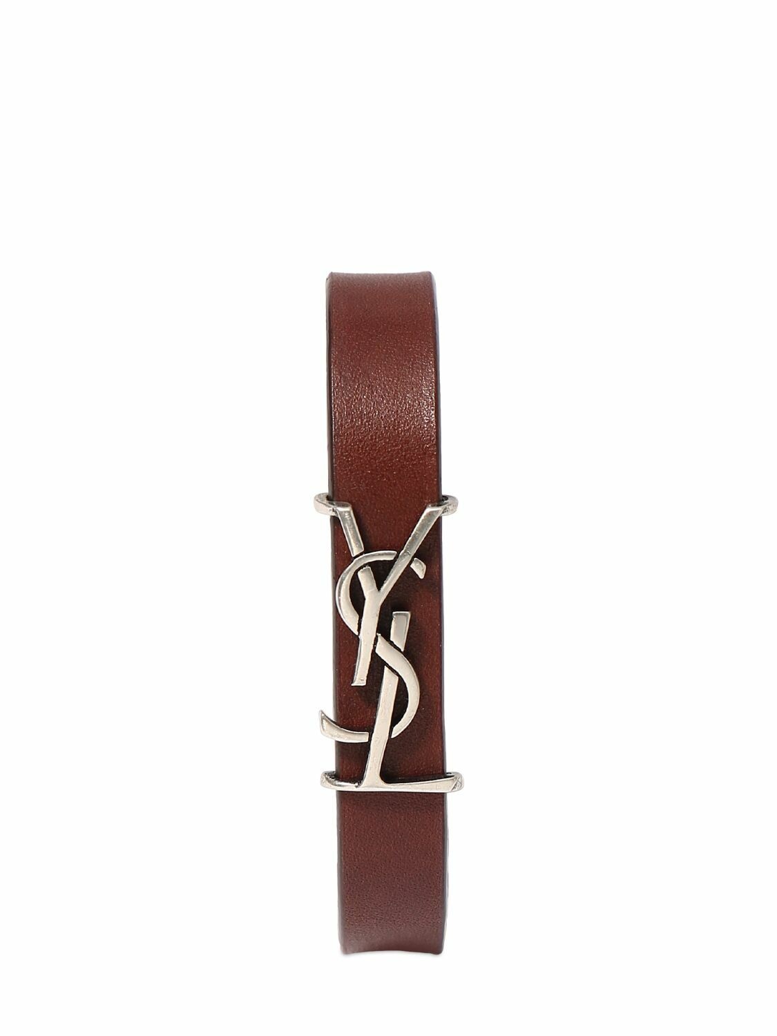 Photo: SAINT LAURENT - Ysl Single Wrap Leather Bracelet