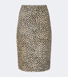 Róhe Cheetah-print calf hair pencil skirt