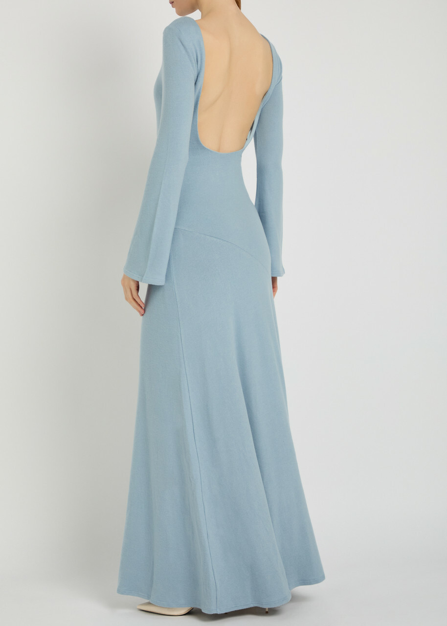 Reformation Florence Knit Maxi Dress Light Blue