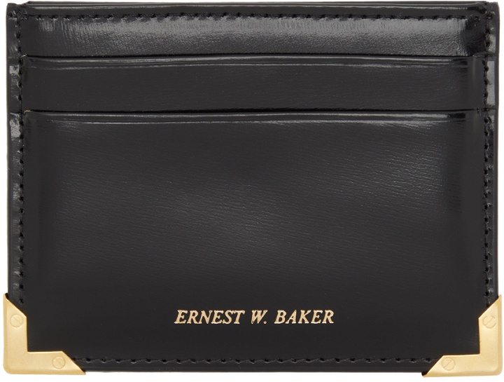 Photo: Ernest W. Baker Black Patent Leather Gold Edge Card Holder