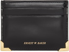 Ernest W. Baker Black Patent Leather Gold Edge Card Holder