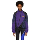 Martine Rose Purple and Black Twist Track Zip-Up Jacket