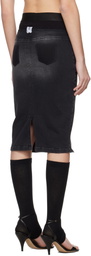 Prototypes Black Waistband Pencil Denim Midi Skirt