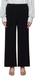 ISSEY MIYAKE Black Hatching Bottoms Trousers