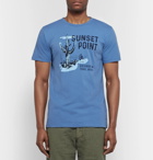 Hartford - Printed Cotton-Jersey T-Shirt - Men - Blue