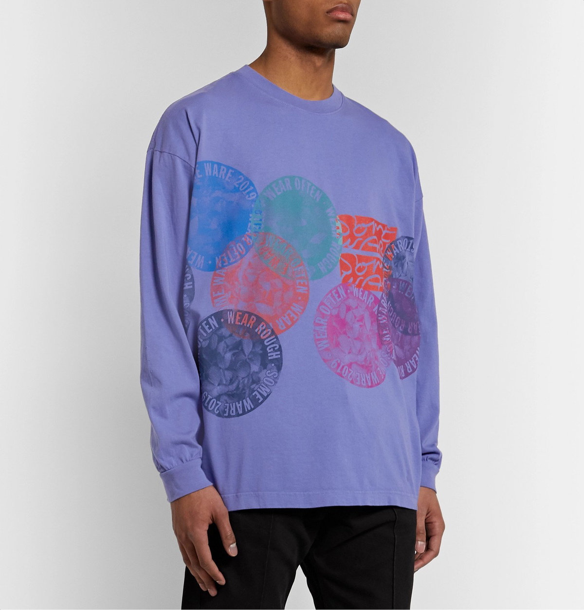 Some Ware - Oversized Logo-Print Organic Cotton-Jersey T-Shirt - Purple
