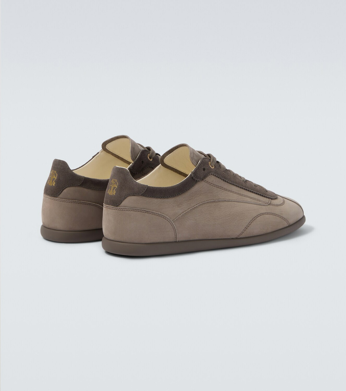 Brunello Cucinelli Suede-trimmed leather sneakers
