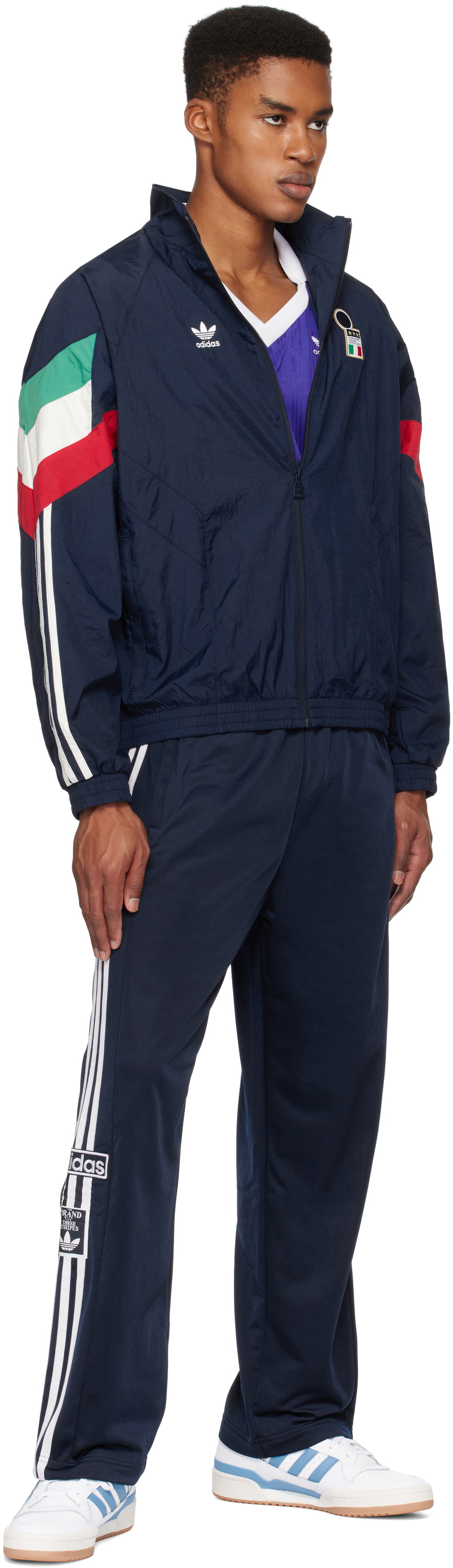 Adidas originals navy jacket on sale