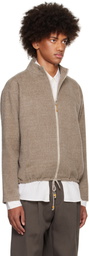 Small Talk Studio Taupe Full Zip Wool Fleece Jacket