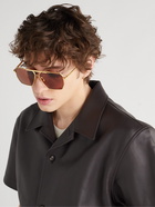 Bottega Veneta - Aviator-Style Gold-Tone Sunglasses