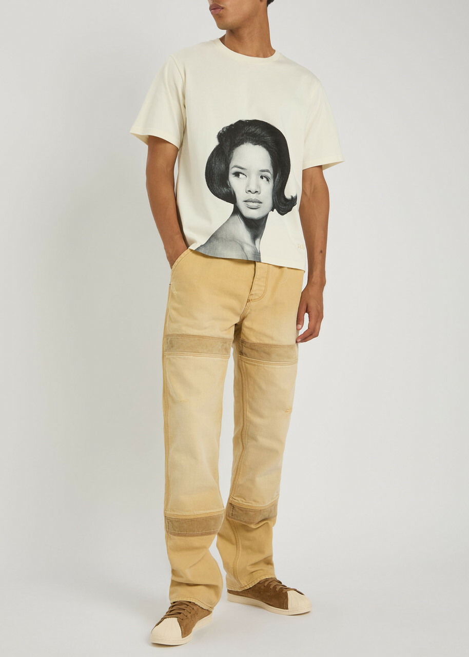 Wales Bonner Selah Printed Cotton T-shirt Ivory