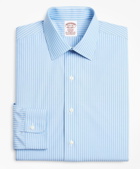 Brooks Brothers Men's Stretch Madison Relaxed-Fit Dress Shirt, Non-Iron Ground Stripe | Blue