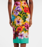 Dolce&Gabbana Floral silk-blend pencil skirt