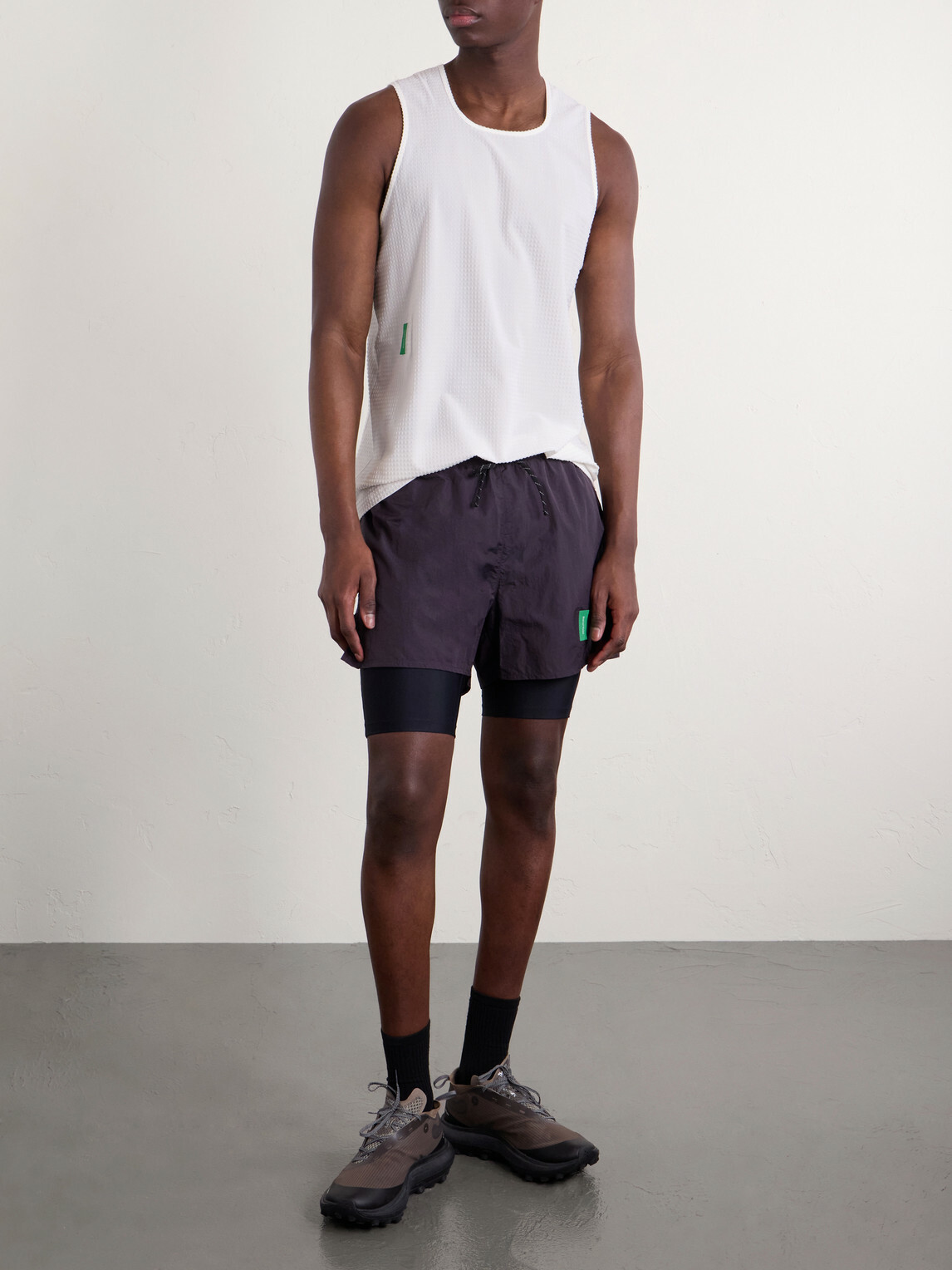 DISTRICT VISION - Ultralight Shell Running Shorts - Purple