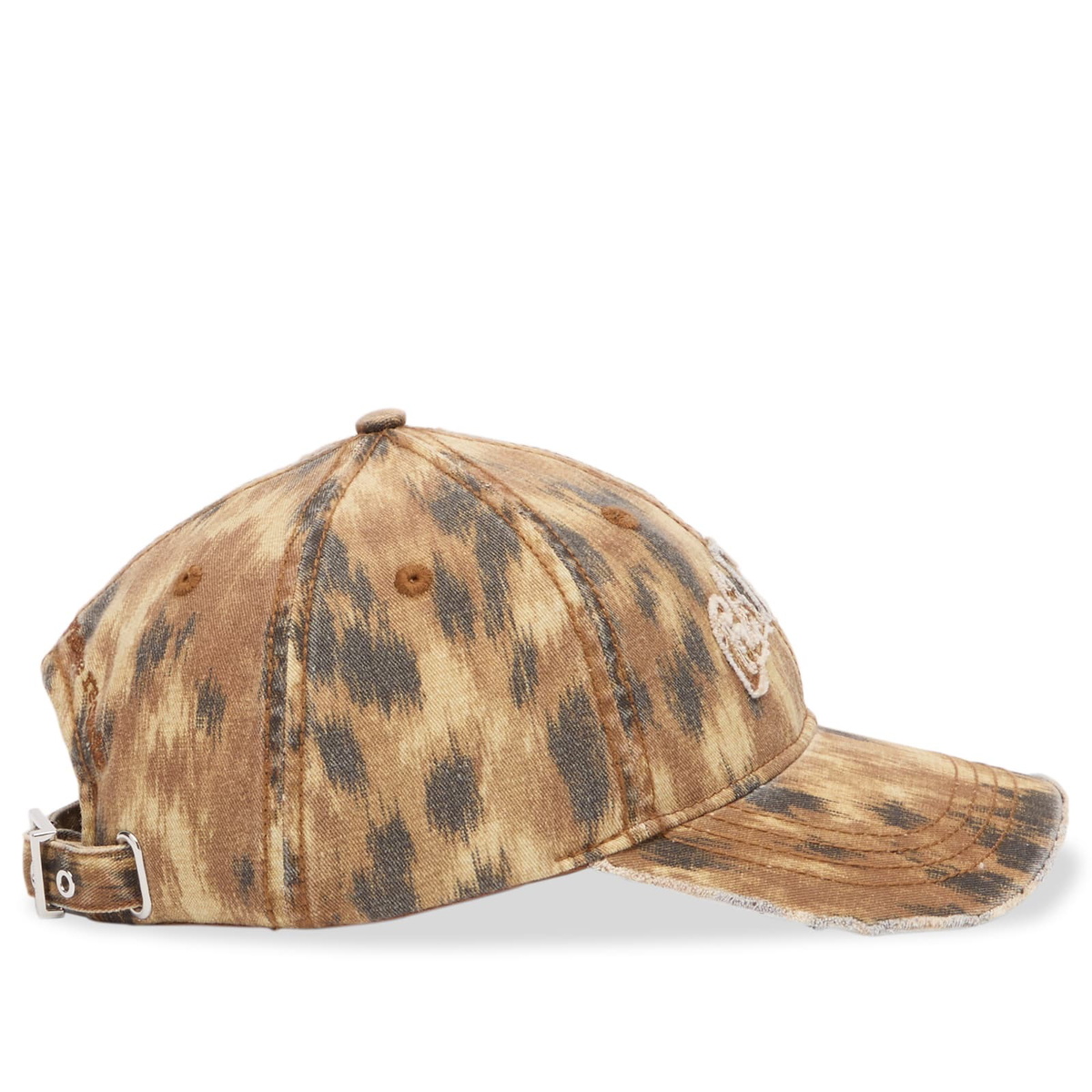 GANNI Women's Washed Cotton Print Canvas Cap in Argan Oil 