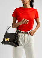 Victoria Beckham B Crocodile-effect Leather Pouch - Dark Brown - One Size