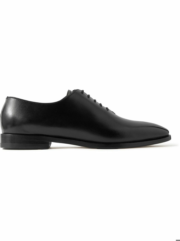 Photo: Manolo Blahnik - Snowdon Whole-Cut Glossed-Leather Oxford Shoes - Black