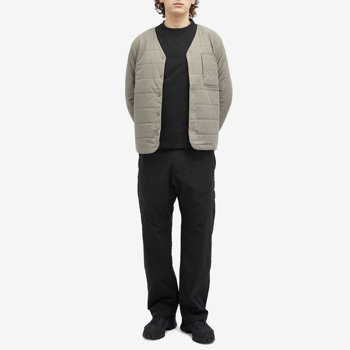 Snow Peak Men's Flexible Insulated Cardigan in Khaki