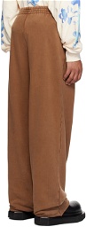 We11done Brown Embroidered Sweatpants