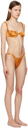 Isa Boulder SSENSE Exclusive Orange Shelly & Waves Bikini Set