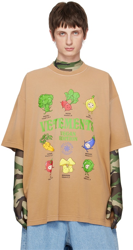 Photo: VETEMENTS Brown 'Vegan Edition' T-Shirt
