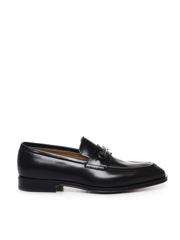 Photo: Ferragamo Black Leather Desmond Loafers