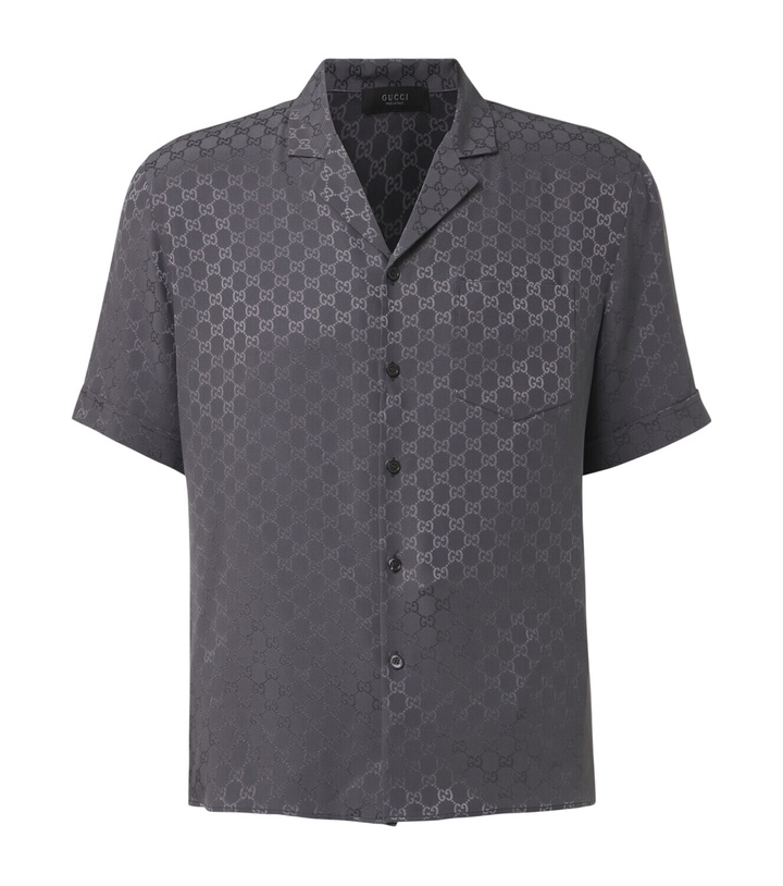 Photo: Gucci GG silk jacquard bowling shirt