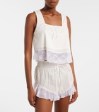 Montce Lace-trimmed cotton crop top