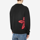 AMIRI Men's Bandana Applique Rabbit Crew Sweat in Black