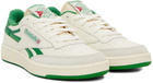 Reebok Classics Off-White & Green Club C Revenge Sneakers