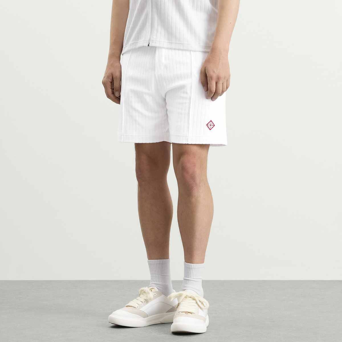 Casablanca Men's Velour Shorts in White
