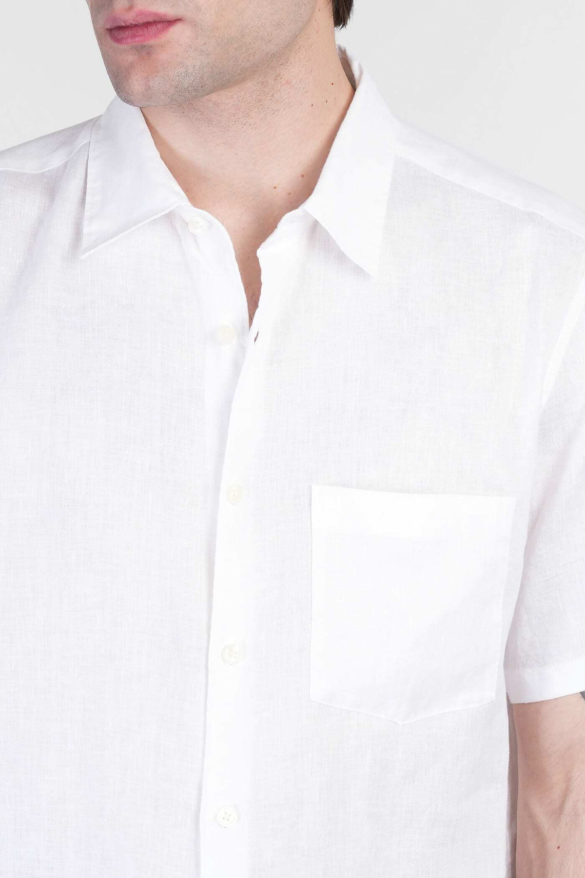 Theory Shirt In White Linen