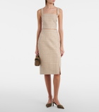 Elie Saab Checked sequined tweed crop top