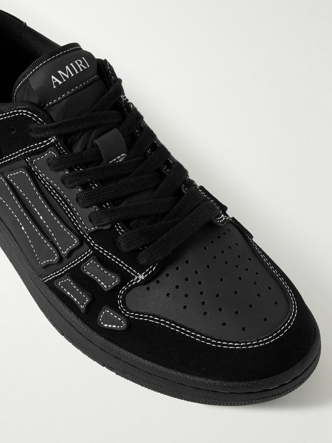 ◆AMIRI◆ Skel-Top スエードとレザーのスニーカー AMIRI - Skel-Top Suede and Leather Sneakers - Black Amiri