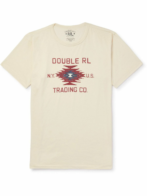 Photo: RRL - Logo-Print Cotton-Blend Jersey T-Shirt - Neutrals