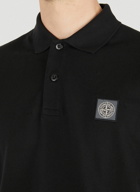 Compass Patch Polo Shirt in Black