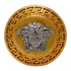 Versace Gold and Silver Round Medusa Greek Ring