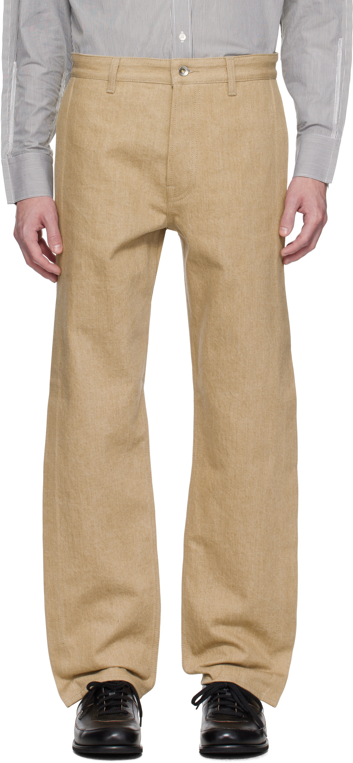 Karmuel Young Beige Rectangle XY-Plane Jeans