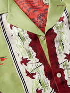 BODE - Guam Camp-Collar Printed Silk Crepe de Chine Shirt - Green