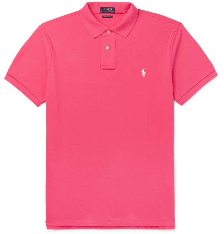 Photo: Polo Ralph Lauren - Slim-Fit Logo-Embroidered Cotton-Piqué Polo Shirt - Pink