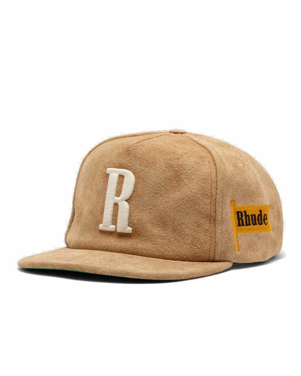 Photo: Rhude Suede R Crown Brown - Mens - Caps