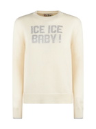 MC2 Saint Barth Woman Crewneck White Sweater With Ice Ice Baby Print