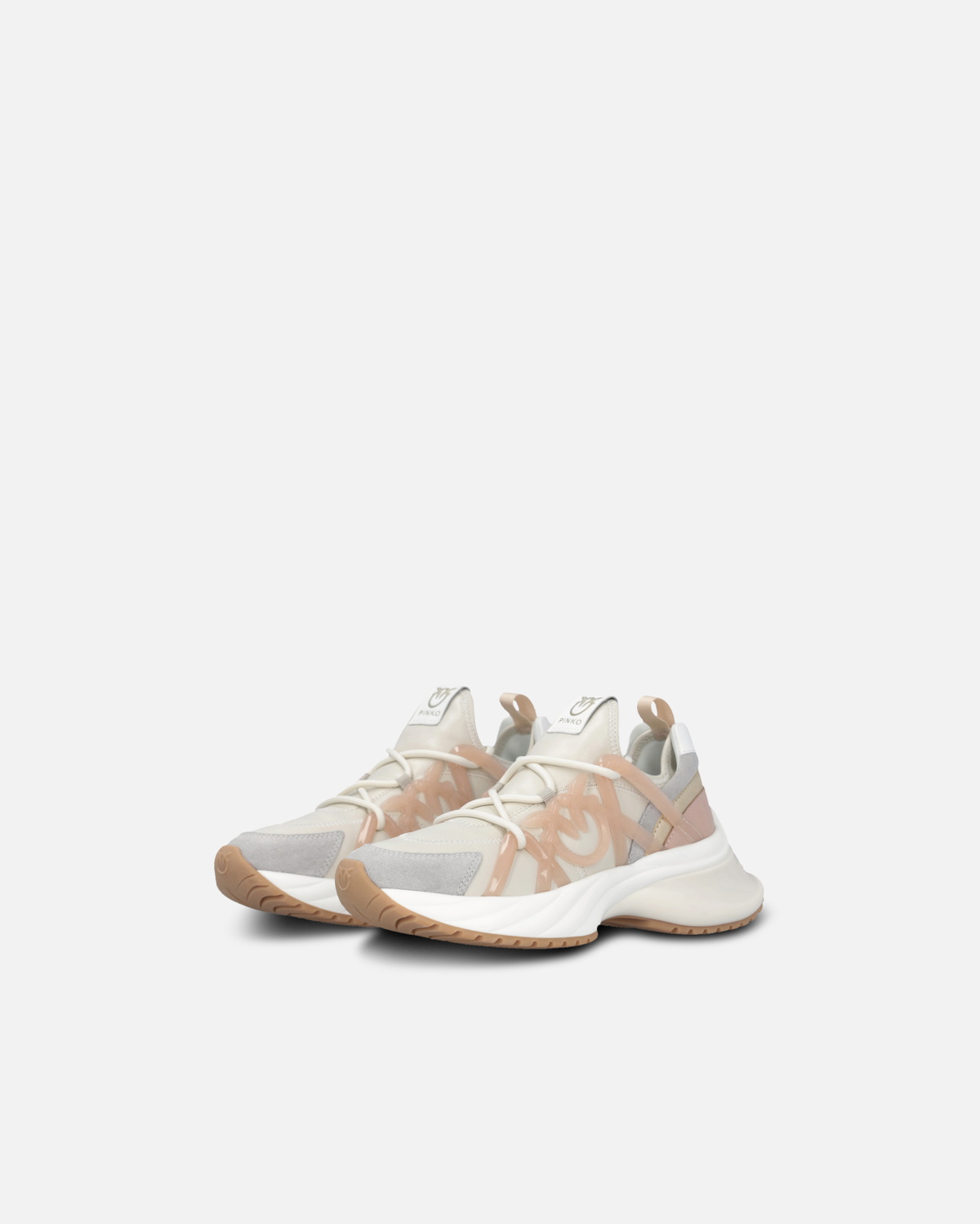 Pinko Ariel Slip On Sneakers With Laminated Detail Milk/Nude