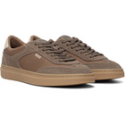 BOSS Tan Suede Trims Lace-Up Sneakers